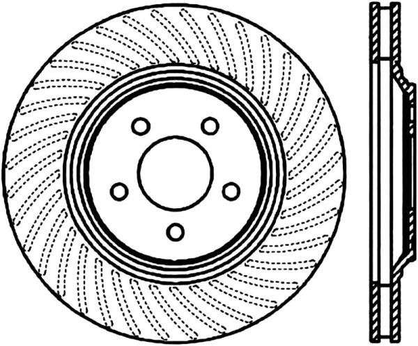 StopTech Power Slot 94-04 Ford Mustang Front Right Slotted CRYO Rotor on Sale