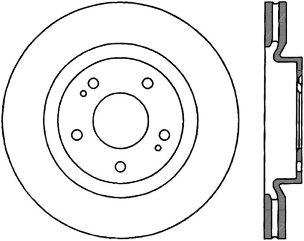 StopTech Power Slot 08-09 Evo 10 Cryo Slotted Left Front Rotor on Sale