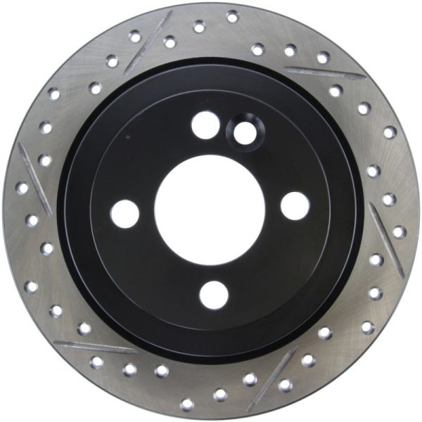 StopTech 07-09 Mini Coooper Cooper S Slotted & Drilled Right Rear Rotor For Sale