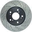 StopTech Slotted & Drilled Sport Brake Rotor Front Left 13 Honda Accord Sport Fashion