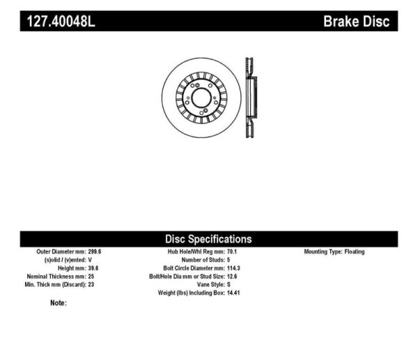 StopTech 00-09 S2000 Slotted & Drilled Left Front Rotor For Sale