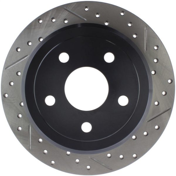 StopTech Power Slot 07-13 Jeep Wrangler Rear Left Drilled & Slotted Rotor For Sale