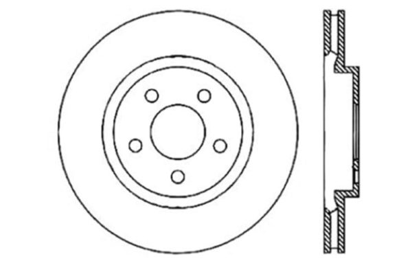 StopTech 05-09 Chrysler 300 (5.7L V8 exc SRT-8) Rear Left Slotted & Drilled Rotor Fashion