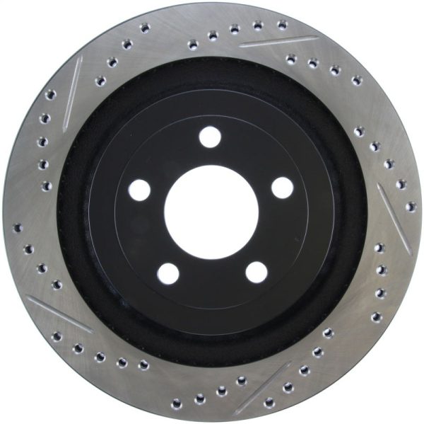 StopTech Slotted & Drilled Sport Brake Rotor - 2015 Ford Mustang GT - Rear Right For Sale