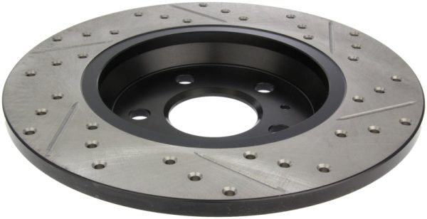 StopTech Power Slot 09-10 Audi A4 A4 Quattro   08-10 A5   10 S4 Rear Right Drilled & Slotted Rotor Online Hot Sale