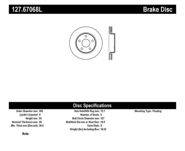 StopTech 07-13 Jeep Wrangler Slotted & Drilled Left Front Rotor Discount