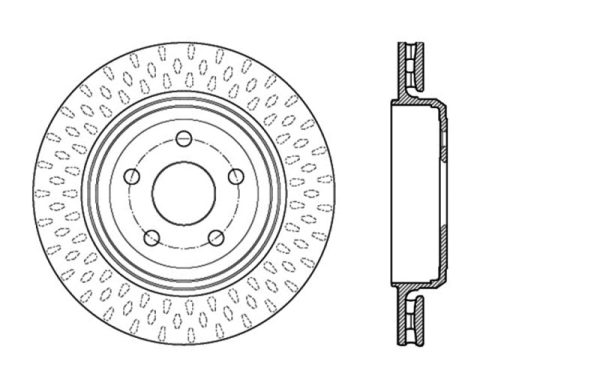 StopTech 12-15 Jeep Cherokee SRT8 Sport Slotted & Drilled Rear Driver Side Brake Rotor For Discount