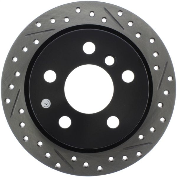 StopTech 14-15 Mini Cooper Base Slotted & Drilled Rear Left Rotor on Sale