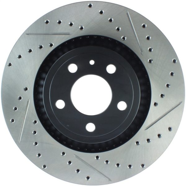 StopTech Slotted & Drilled Sport Brake Rotor - 2015 Ford Mustang Non-Brembo - Front Left Cheap