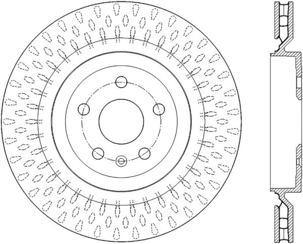 StopTech 09-16 Cadillac CTS SportStop Cryo Slotted & Drilled Rear Left Rotor Hot on Sale