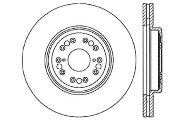 StopTech 95-00 Lexus LS 400 Left Front Slotted & Drilled Rotor For Sale