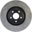 StopTech 14+ Ford Focus ST w  335mm Brakes Front Left Slotted & Drilled Rotor Fashion