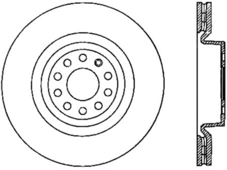 StopTech 06-18 Audi A3 SportStop Cryo Slotted & Drilled Front Left Rotor Online Hot Sale