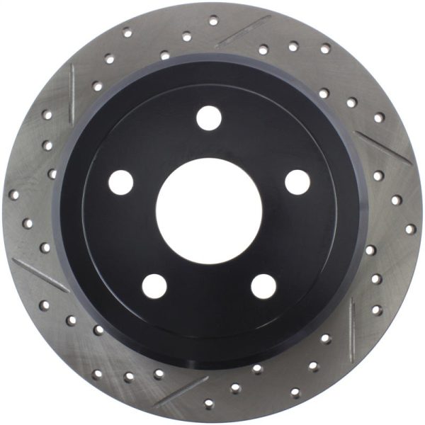 StopTech Power Slot 07-13 Jeep Wrangler Rear Right Drilled & Slotted Rotor For Cheap