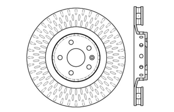 StopTech Drilled & Slotted Left Sport Brake Rotor for 2009 Cadillac CTS-V Hot on Sale