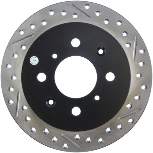 StopTech 90-96 Acura Integra   97-01 Integra (Exc. Type R) Slotted & Drilled Left Rear Rotor Online Hot Sale