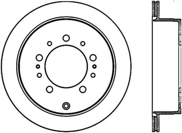 StopTech 08-11 Lexus LX570 Slotted & Drilled Rear Right Rotor Supply