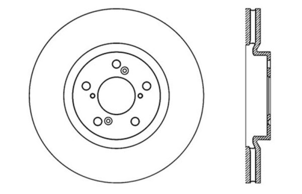 StopTech 07-08 Acura MDX SportStop Slotted & Drilled Right Front Rotor Online Hot Sale