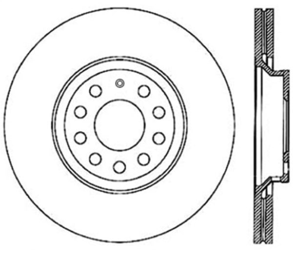 StopTech Power Slot 09 VW CC (Passat CC)   06-09 Passat (ex Syncro) Right Rear CRYO-STOP Slotted Ro Hot on Sale