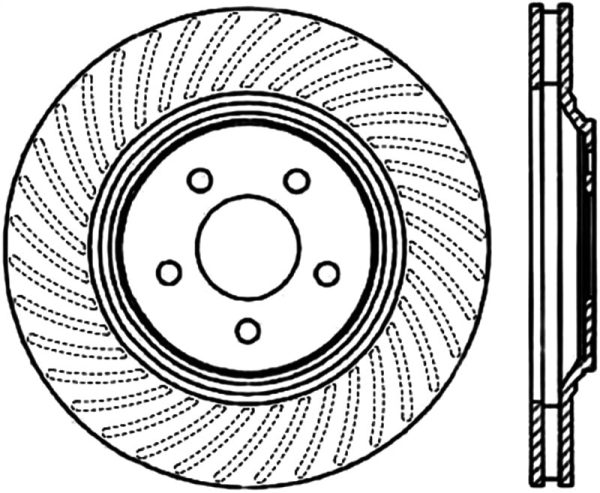 StopTech Power Slot 94-04 Ford Mustang Front Left Slotted CRYO Rotor on Sale