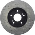 StopTech Power Slot 6 89-96 Nissan 300ZX Slotted & Drilled Right Front Rotor For Cheap