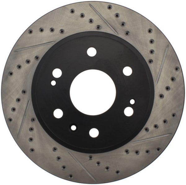 StopTech 05-10 GMC Sierra 1500 (w Rear Drum)   07-09 GMC Yukon Front Left Slotted & Drilled Rotor on Sale