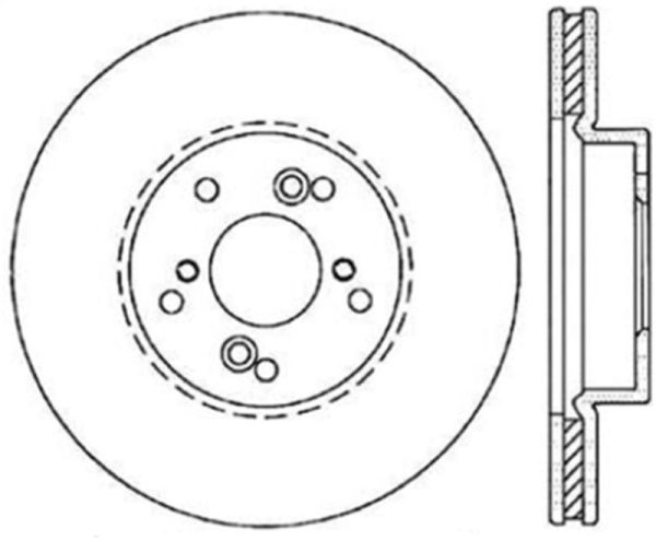 StopTech 99-08 Acura TL Sport Slotted Drilled Front Right Cyro Rotor Online