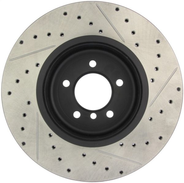 StopTech 08-09 BMW 535 Series   04-09 545i 550i 645Ci 650i Slotted & Drilled Right Front Rotor For Sale