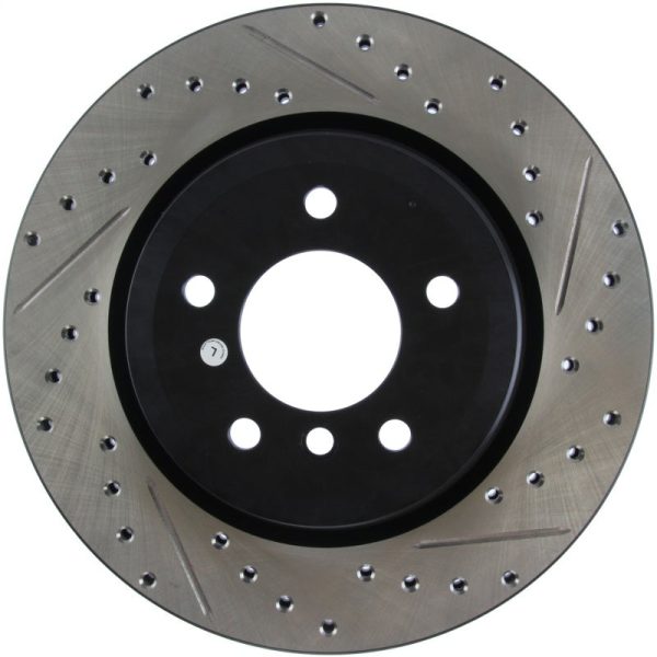 StopTech 06 BMW 330   07-09 BMW 335 Slotted & Drilled Left Rear Rotor Online Hot Sale