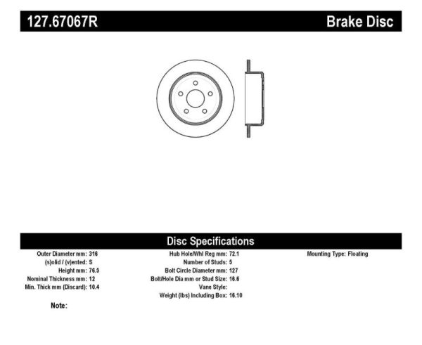 StopTech Power Slot 07-13 Jeep Wrangler Rear Right Drilled & Slotted Rotor For Cheap