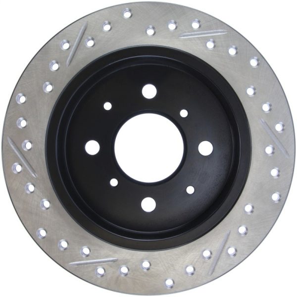 StopTech 90-96 Acura Integra   97-01 Integra (Exc. Type R) Slotted & Drilled Left Rear Rotor Online Hot Sale