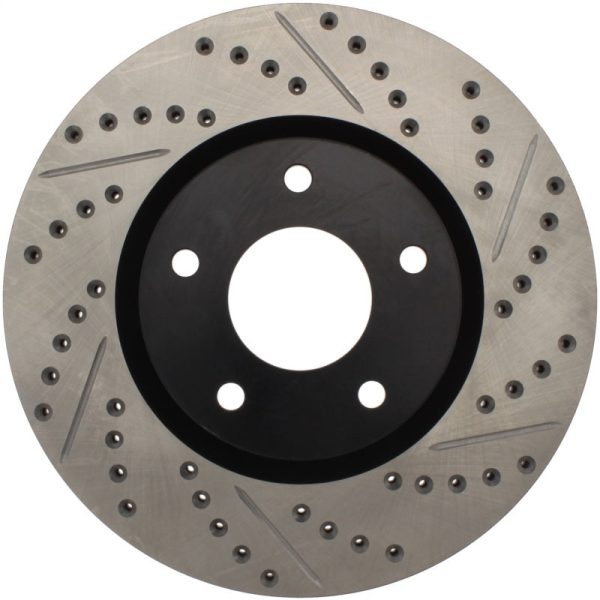 StopTech 1 02-05 Infiniti G35 (alloy disc)   6 02-05 Nissan 350Z Slotted & Drilled Left Front Rotor Hot on Sale