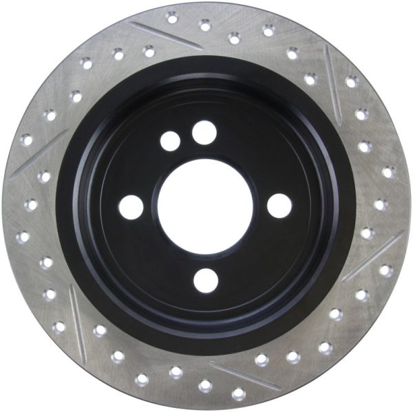 StopTech 07-09 Mini Coooper Cooper S Slotted & Drilled Right Rear Rotor For Sale