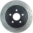 StopTech 12-15 Jeep Cherokee SRT8 Sport Slotted & Drilled Rear Passenger Side Rotor For Sale