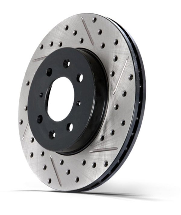 StopTech Select Sport Nissan Slotted and Drilled Left Rear Rotor Online now