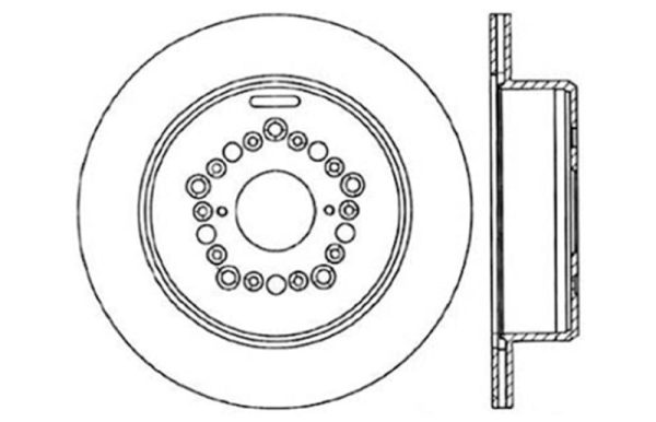 StopTech Power Slot 93-97 Lexus GS Series 95-00 LS400 92-00 SC400 Rear Left Drilled & Slotted Rotor For Cheap