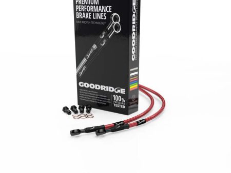 Goodridge 07-08 Suzuki GSXR1000 K7 K8 Red Rear SS Brake Lines w Black Fittings For Cheap