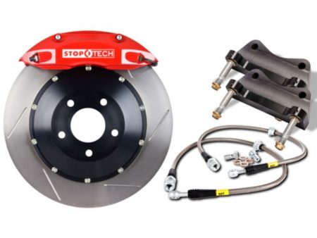 StopTech 05-10 Mustang GT S197 Front BBK w  Red ST-60 Calipers Slotted 355x32mm Rotors Pads SS Lines Fashion