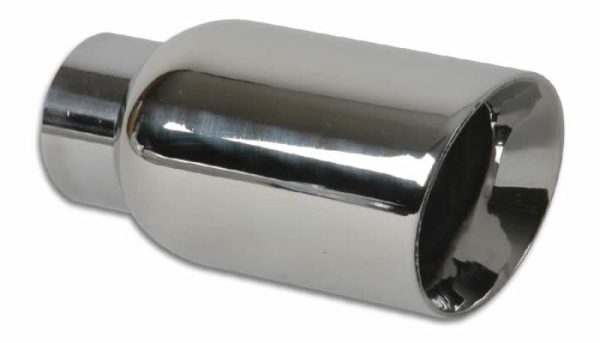 Vibrant 2.5in ID Single 4in OD Round SS Exhaust Tip (Double Wall Angle Cut) Online