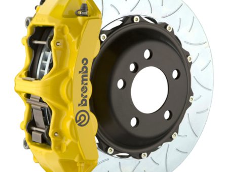 Brembo 15-23 Mustang Front GT BBK 6 Piston Cast 380x34 2pc Rotor Slotted Type3- Yellow Discount