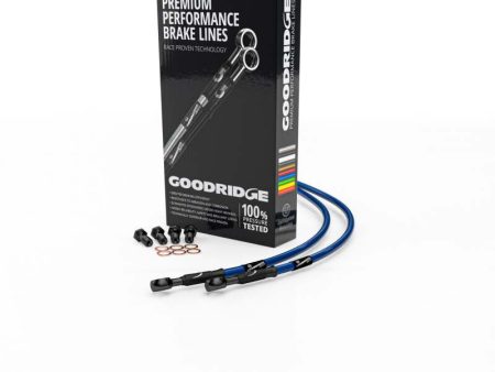 Goodridge Suzuki GSXR1000 K9-K11 Electric Blue Race Front SS Brake Lines w Black Fittings Sale