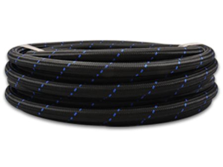 Vibrant -10 AN Two-Tone Black Blue Nylon Braided Flex Hose (5 foot roll) Supply