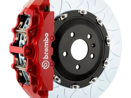 Brembo 15-23 Mustang GT V6 EcoBoost Front GT BBK 6 Piston Cast 380x34 2pc Rotor Slotted Type3-Red Online Sale