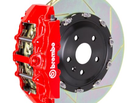 Brembo 15-23 Mustang GT V6 EcoBoost Front GT BBK 6 Piston Cast 380x34 2pc Rotor Slotted Type1-Red Supply