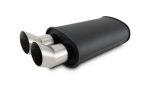 Vibrant Flat Blk Muffler 9x5x15in Body 3in Inlet ID 3in Tip OD w Dual DTM Cut Tips For Sale