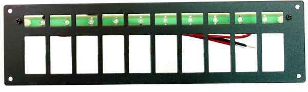 Part # RREPC10  (10 Position Switch Panel - Type: Contura Style Switches - Backlighting with 10 Ultra-Bright Green LEDS with Wire & Mounting Hardware - Size: 3.125 H X 11.5  W) Fashion