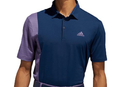 adidas Ultimate365 Blocked Print Polo Shirt - Navy Purple Online Sale