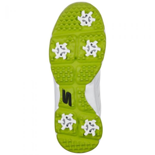 Skechers Go Golf Blaster Junior Spiked Shoes - White Lime For Discount