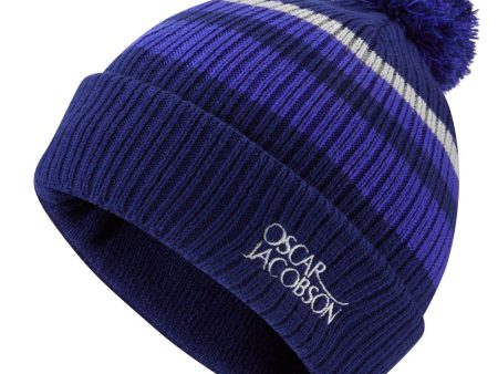 Oscar Jacobson Mabel Knitted Bobble Hat - Navy Royal Blue Online now