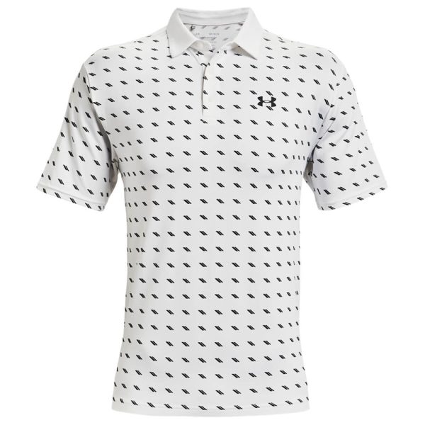 Under Armour Playoff 2.0  Deuces Print Polo Shirt - White For Sale